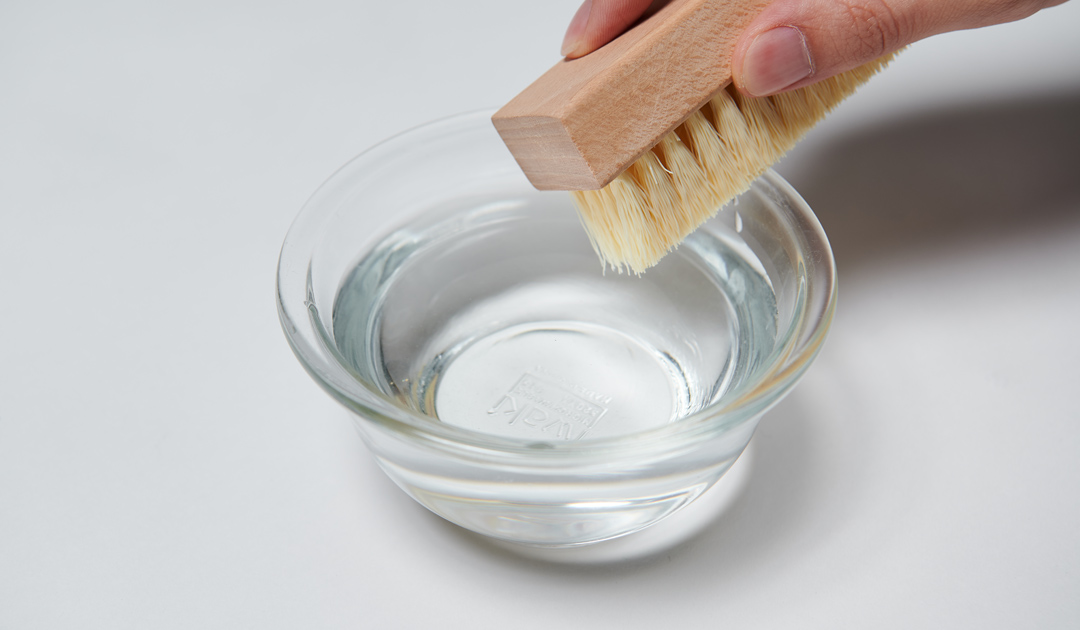 Dip your premium brush into a bowl of water.