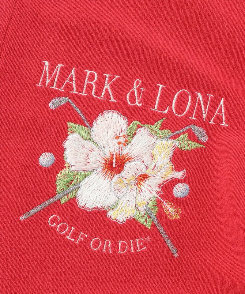 MARK & LONA 夏　上下セットハイビスカス柄50 サマーゴルフのお供に！リゾート感満載のハイビスカス柄アイテム