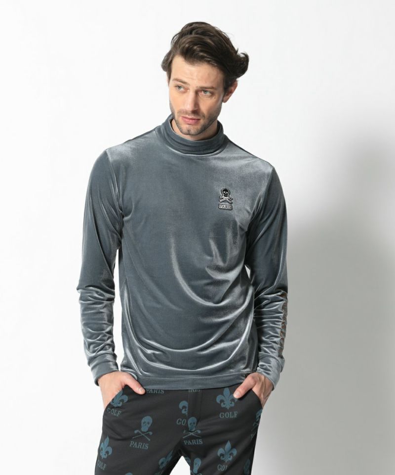 GREY(Model:身長185cm,チェスト95cm,ウエスト75cm,ヒップ95cm,着用サイズL)