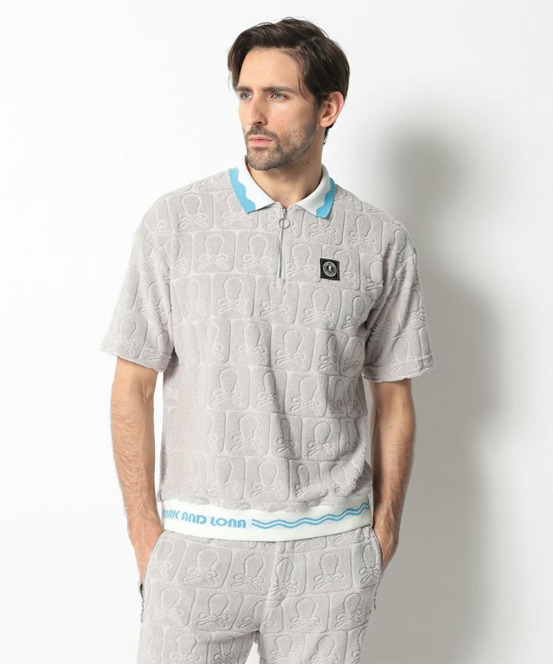 GREY(Model:身長186cm,チェスト96cm,ウエスト78cm,ヒップ95cm,着用サイズL)
