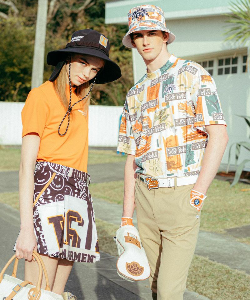 ORANGE(Model:身長184cm,チェスト93cm,ウエスト75cm,ヒップ92cm,着用サイズL)