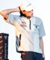 LT.GREY モデル:身長185cm,チェスト85cm,ウエスト70cm,ヒップ92cm,着用サイズL