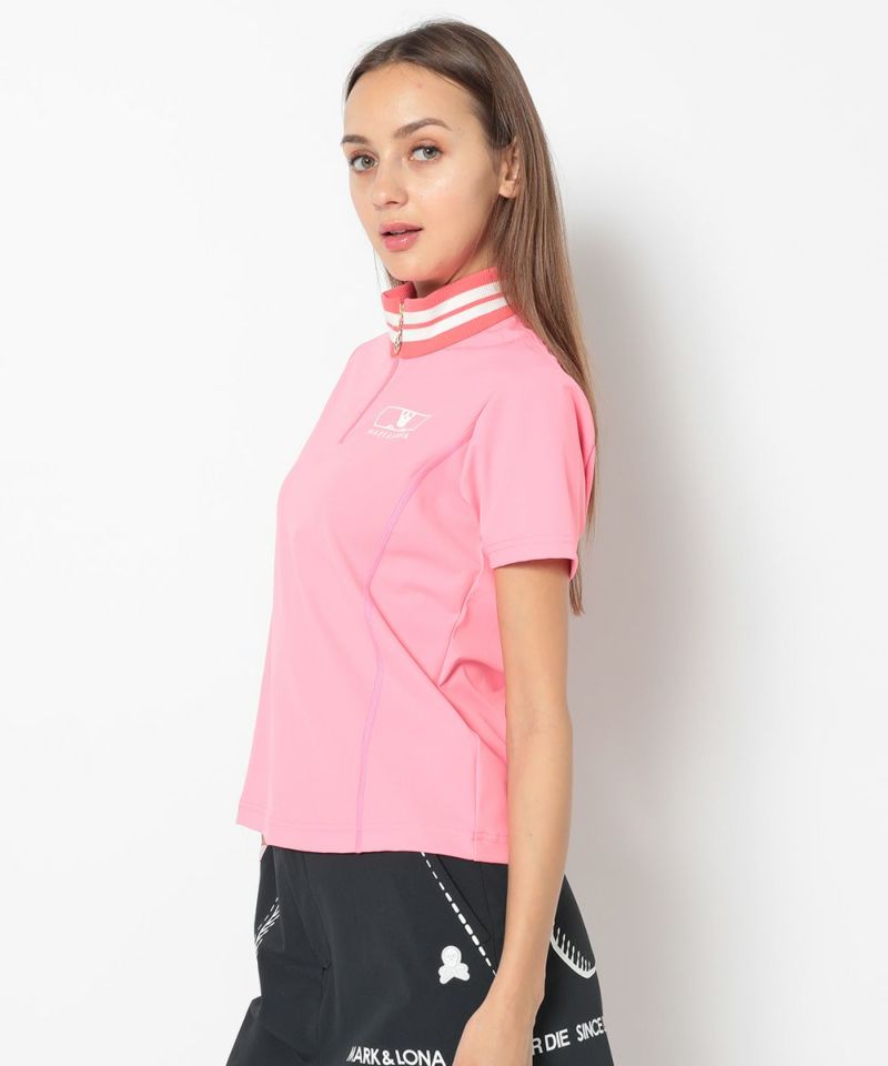 Pave Zip Mock Tee | WOMEN