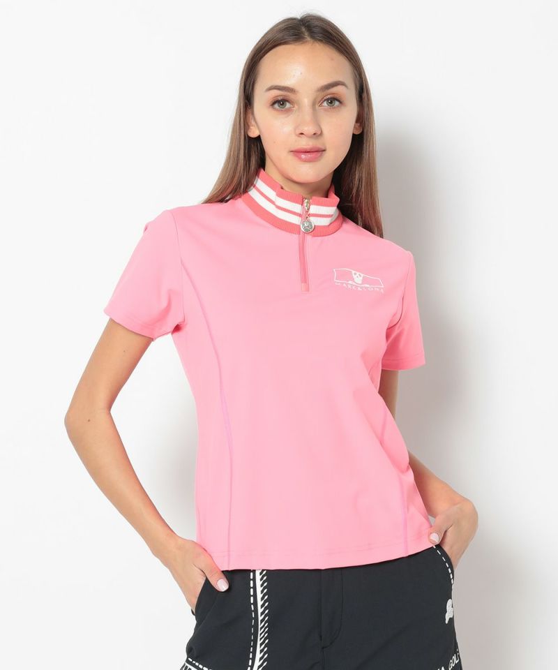 Pave Zip Mock Tee | WOMEN