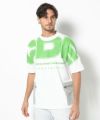 LIME モデル:身長185cm,チェスト95cm,ウエスト75cm,ヒップ94cm,着用サイズL