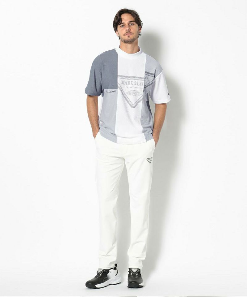 WHITE モデル:身長185cm,チェスト95cm,ウエスト75cm,ヒップ94cm,着用サイズL