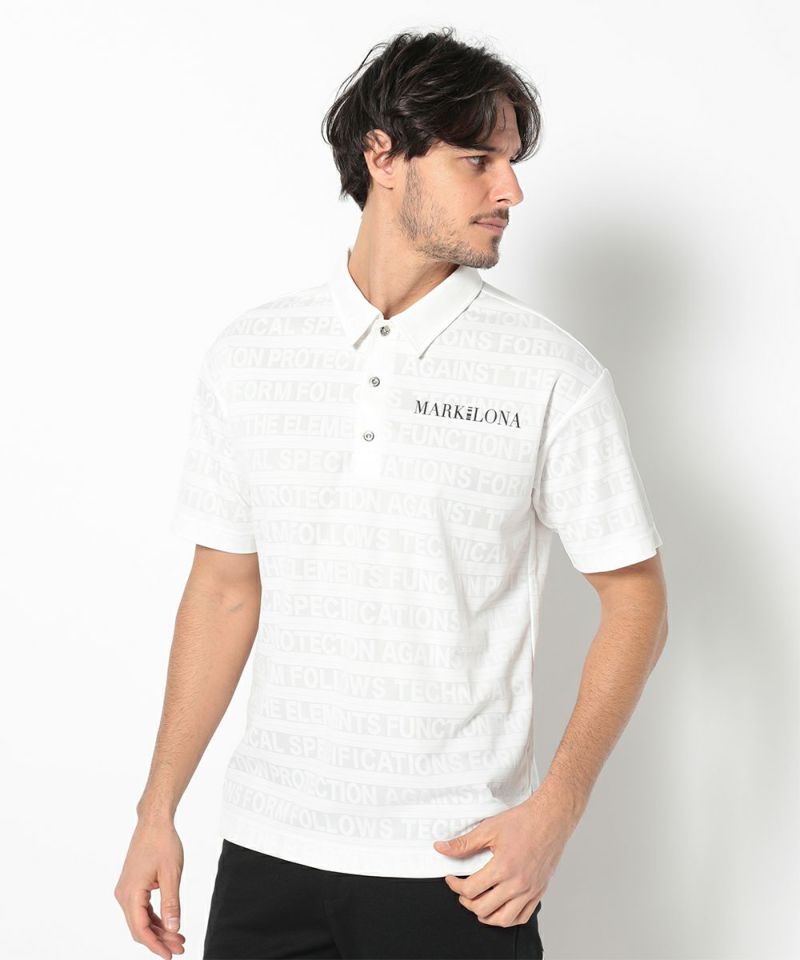 WHITE モデル:身長185cm,チェスト95cm,ウエスト75cm,ヒップ94cm,着用サイズL