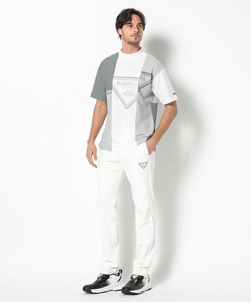 WHITE モデル:身長185cm,チェスト95cm,ウエスト75cm,ヒップ94cm,着用サイズL
