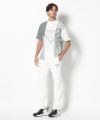 WHITE モデル:身長185cm,チェスト95cm,ウエスト75cm,ヒップ94cm,着用サイズL