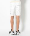 WHITE モデル:身長185cm,チェスト95cm,ウエスト75cm,ヒップ94cm,着用サイズL