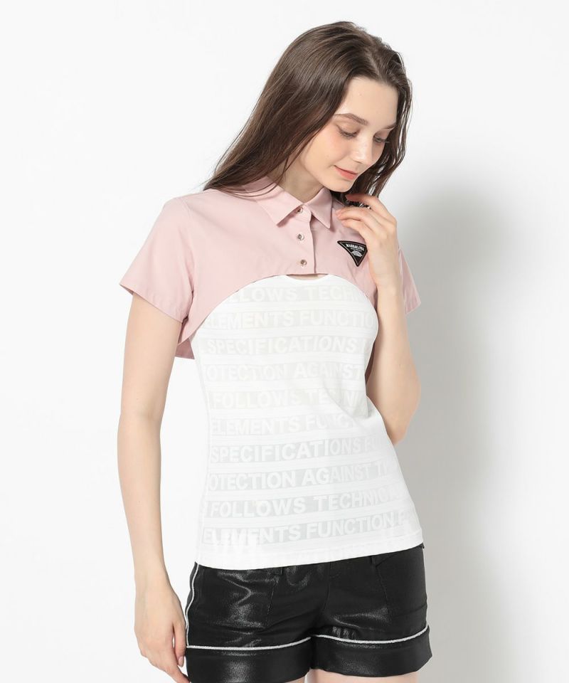 PINK モデル:身長172cm,バスト81cm,ウエスト57cm,ヒップ88cm, 着用サイズM