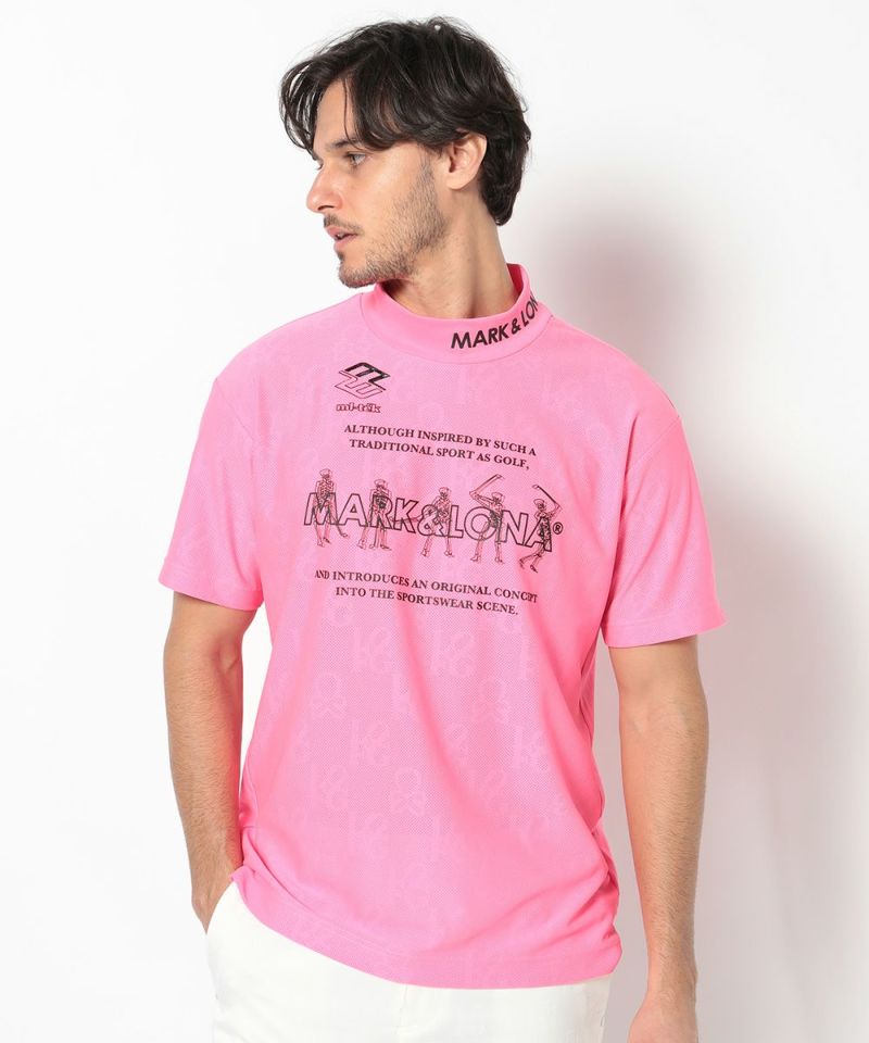 PINK モデル:身長185cm,チェスト95cm,ウエスト75cm,ヒップ94cm,着用サイズL
