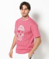 PINK モデル:身長185cm,チェスト95cm,ウエスト75cm,ヒップ94cm,着用サイズL