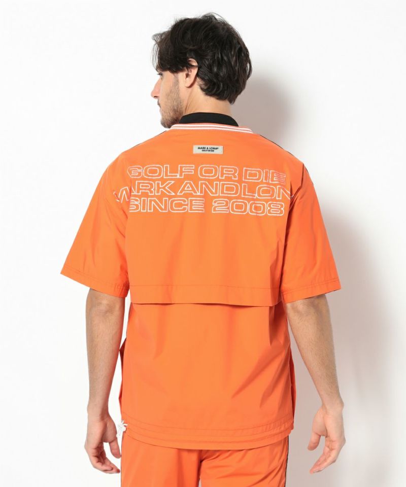 ORANGE モデル:身長185cm,チェスト95cm,ウエスト75cm,ヒップ94cm,着用サイズL