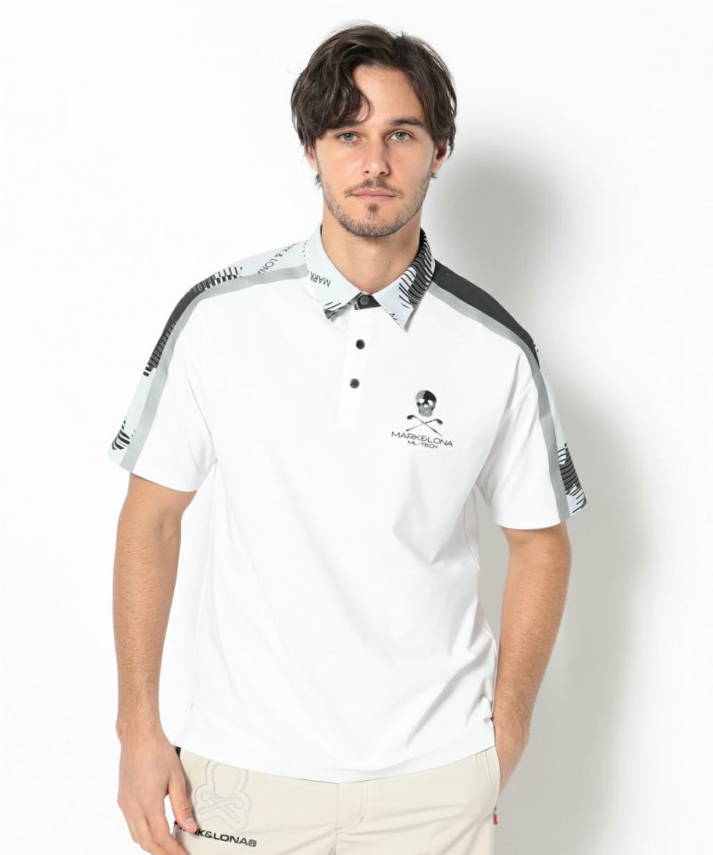 WHITE モデル:身長185cm,チェスト95cm,ウエスト75cm,ヒップ94cm,着用サイズL