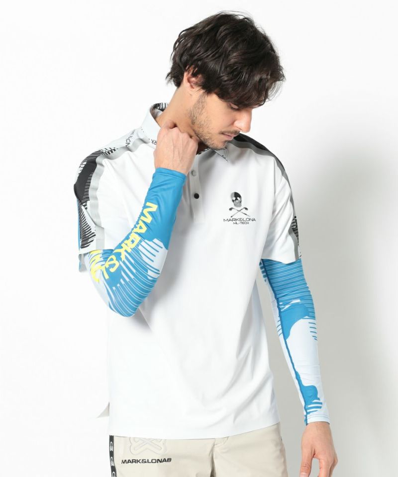 WHITE モデル:身長185cm,チェスト95cm,ウエスト75cm,ヒップ94cm,着用サイズL