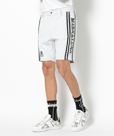 新品】マークアンドロナ パンツ グリーン×黒 サイドライン 裾