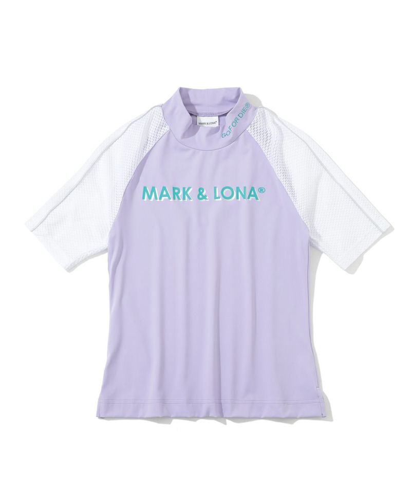 新品 ☆ MARK&LONA モックネック UVカット マーク&ロナ 紫 レディースウェア