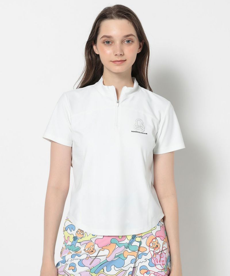 WHITE モデル:身長172cm,バスト81cm,ウエスト57cm,ヒップ88cm, 着用サイズM
