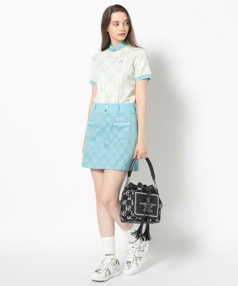 BLUE モデル:身長172cm,バスト81cm,ウエスト57cm,ヒップ88cm, 着用サイズ：M