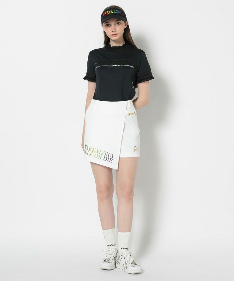 WHITE モデル:身長172cm,バスト81cm,ウエスト57cm,ヒップ88cm, 着用サイズM