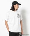 WHITE モデル:身長181cm,チェスト98cm,ウエスト76cm,ヒップ92cm,着用サイズL