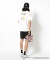 WHITE モデル:身長181cm,チェスト98cm,ウエスト76cm,ヒップ92cm,着用サイズL