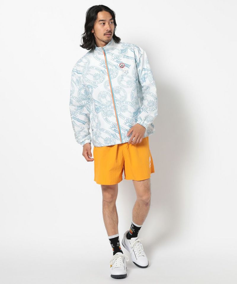 WHITE モデル:身長181cm,チェスト98cm,ウエスト76cm,ヒップ92cm,着用サイズL