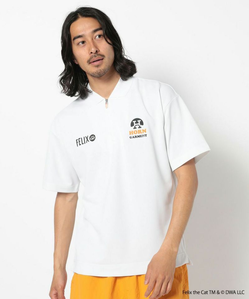 WHITE モデル:身長181cm,チェスト98cm,ウエスト76cm,ヒップ92cm,着用サイズL