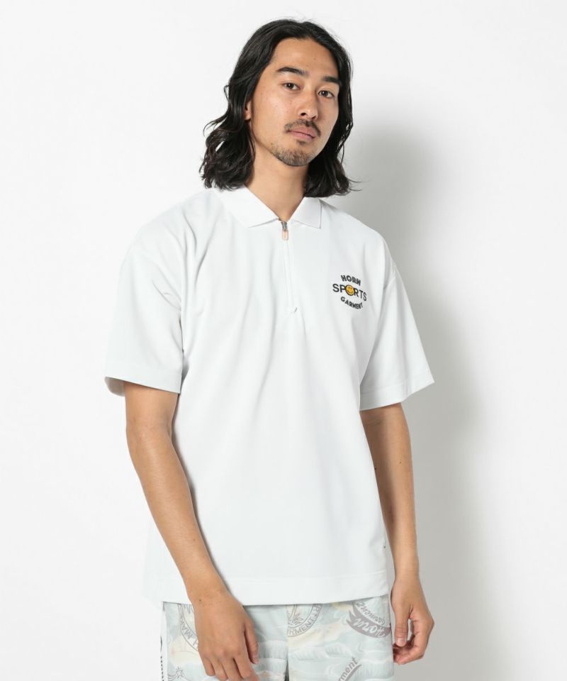 WHITE モデル:身長181cm,チェスト98cm,ウエスト76cm,ヒップ92cm,着用サイズL 