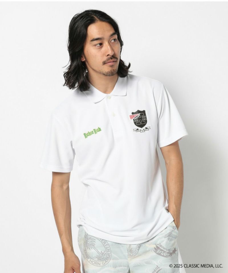 WHITE モデル:身長181cm,チェスト98cm,ウエスト76cm,ヒップ92cm,着用サイズL