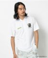 WHITE モデル:身長181cm,チェスト98cm,ウエスト76cm,ヒップ92cm,着用サイズL