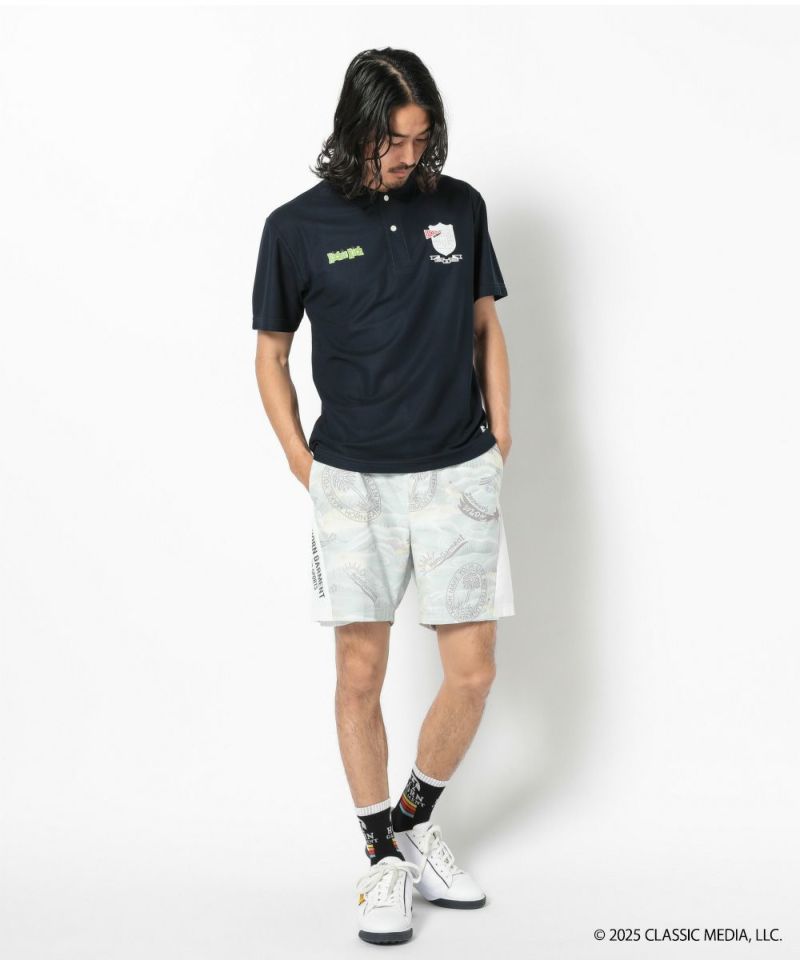 NAVY モデル:身長181cm,チェスト98cm,ウエスト76cm,ヒップ92cm,着用サイズL