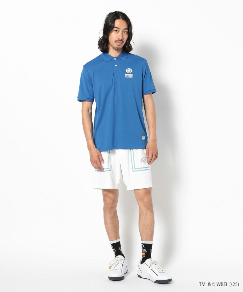 BLUE モデル:身長181cm,チェスト98cm,ウエスト76cm,ヒップ92cm,着用サイズL