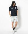 WHITE モデル:身長181cm,チェスト98cm,ウエスト76cm,ヒップ92cm,着用サイズL