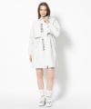 WHITE モデル:身長172cm,バスト81cm,ウエスト57cm,ヒップ88cm, 着用サイズ：M