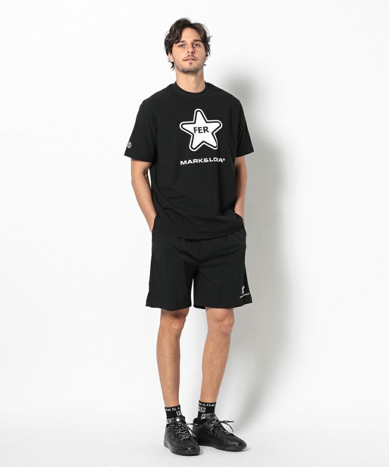 BLACK モデル:身長185cm,チェスト95cm,ウエスト75cm,ヒップ94cm,着用サイズL