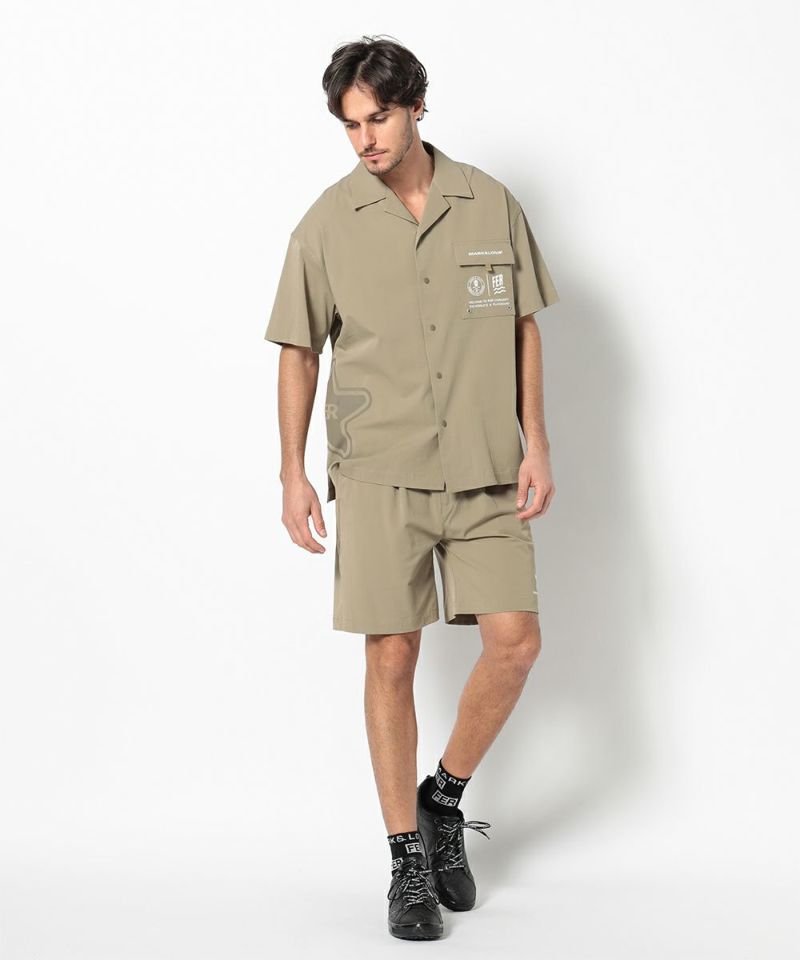 BEIGE モデル:身長185cm,チェスト95cm,ウエスト75cm,ヒップ94cm,着用サイズL