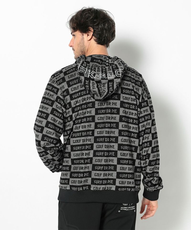 BLACK モデル:身長185cm,チェスト95cm,ウエスト75cm,ヒップ94cm,着用サイズL