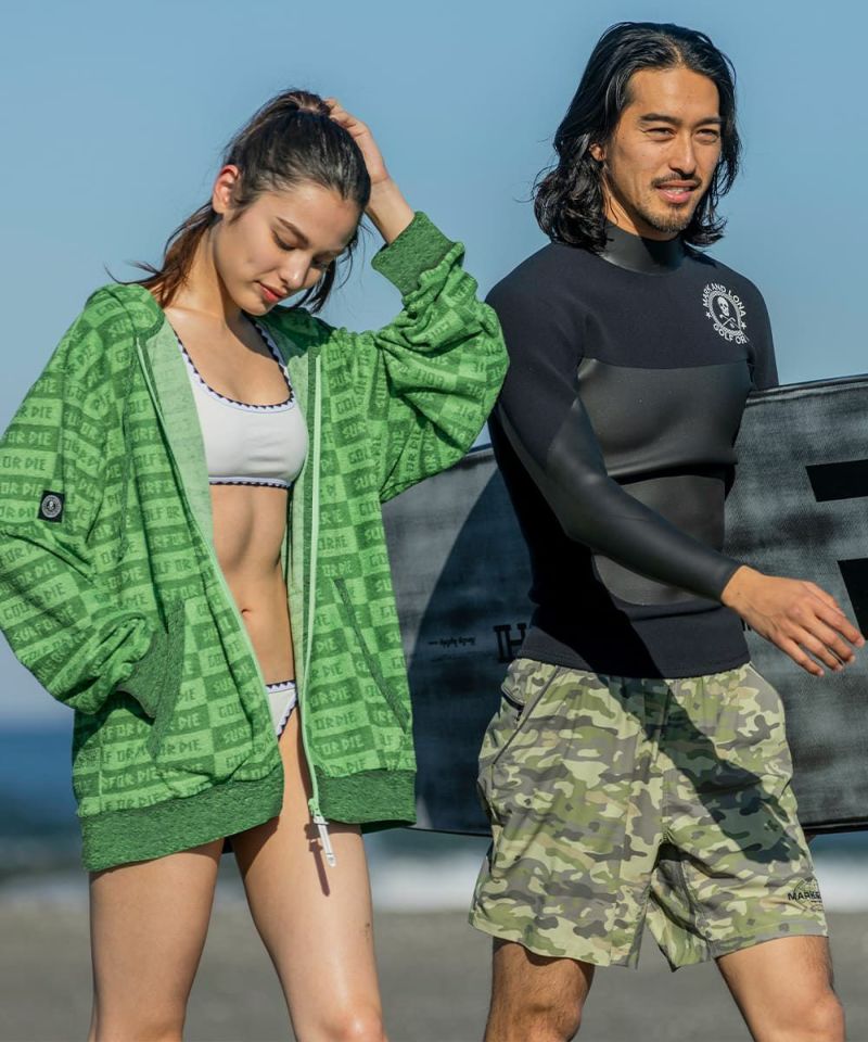 DETAIL モデル:身長181cm,チェスト98cm,ウエスト76cm,ヒップ92cm,着用サイズL