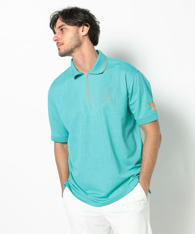 TURQUOISE モデル:身長185cm,チェスト95cm,ウエスト75cm,ヒップ94cm,着用サイズM