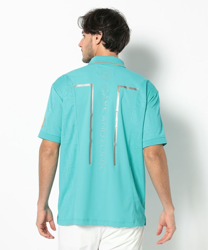 TURQUOISE モデル:身長185cm,チェスト95cm,ウエスト75cm,ヒップ94cm,着用サイズM