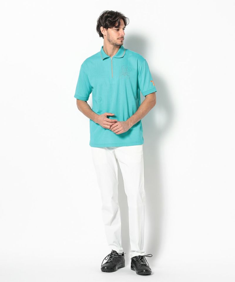 TURQUOISE モデル:身長185cm,チェスト95cm,ウエスト75cm,ヒップ94cm,着用サイズM