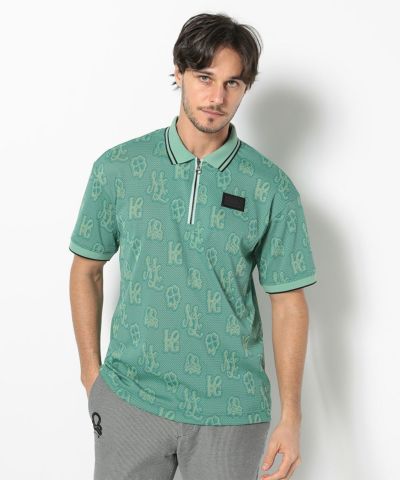 美品】MARK&LONA ポロシャツ ゴルフ 半袖 ストレッチ ラメ ロゴ
